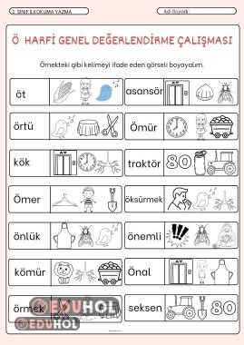 Ö Harfi Değerlendirme Çalışması