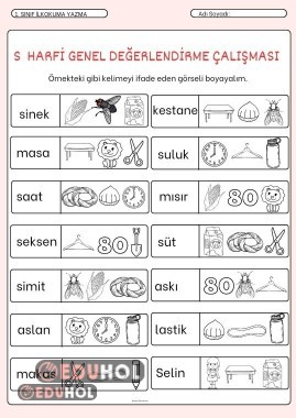 S harfi genel değerlendirme çalışması