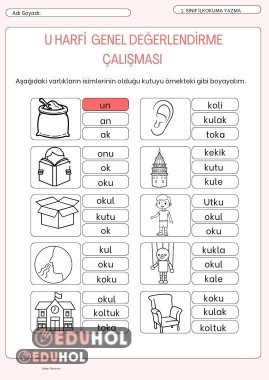 U Harfi Değerlendirme Çalışması