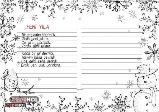 Yeni Yıl için şiir yazma etkinliği