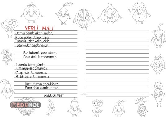 Yerli Malı Haftası için Şiir Yazma Etkinliği