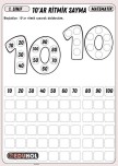 10'ar Ritmik Sayma Çalışma Sayfası