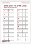 20'den Geriye 1'er Ritmik Sayma Çalışma Sayfası