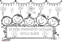 29 Ekim Cumhuriyet Bayramı için Boyama Sayfası