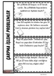 Çarpma İşlemi Gerektiren Problemler interaktif defter çalışması 2