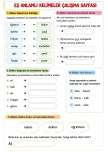 Eş Anlamlısı Kelimeler Çalışma Sayfası
