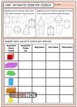 Geometrik Cisimler Çalışma Sayfası