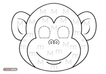 M harfi için maymun maskesi