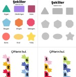 Eşleştirme çalışmaları (Renk,sayı, şekil ve görsel)