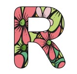 Pano için çiçekli alfabe