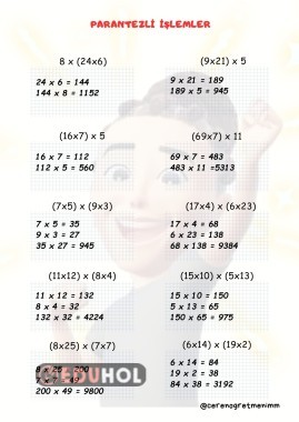 ÇÖZÜM: Parantezli İşlemler