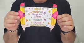 Katlamalı öğretmenler günü boyama etkinliği