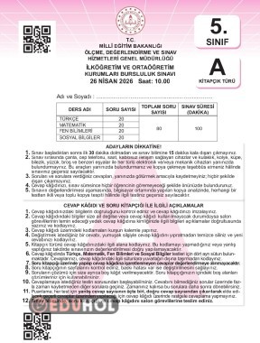 5. Sınıf Bursluluk Sınavı  FEN soru ve cevapları