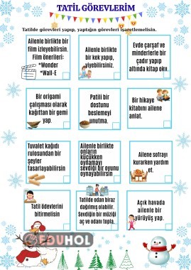 Yarıyıl tatil görevleri