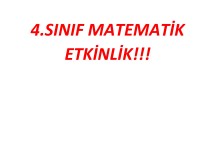 4.Sınıf toplama - çıkarma işlemi problem