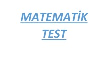DÖRT İŞLEM  ONLİNE TEST