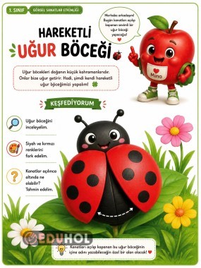 🐞🎨 1. Sınıf Görsel Sanatlar Etkinliği – Hareketli Uğur Böceği 🌸