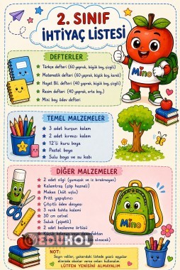 🍎🎒2. SINIF İHTİYAÇ LİSTESİ 📗