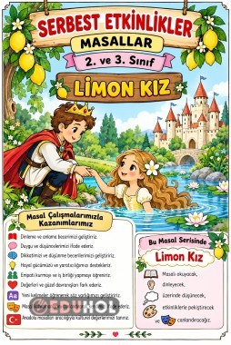🍋📚 2. ve 3. Sınıflar İçin Serbest Etkinlikler – Masallar: “Limon Kız” 👑🌿