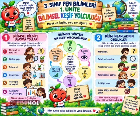 🔬 3. Sınıf Fen Bilimleri – 1. Ünite: Bilimsel Keşif Yolculuğu poster