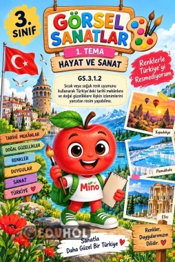 🎨 3. Sınıf Görsel Sanatlar – 1. Tema: Hayat ve Sanat “Renklerle Türkiye’yi Resmediyorum” 🇹🇷🎨