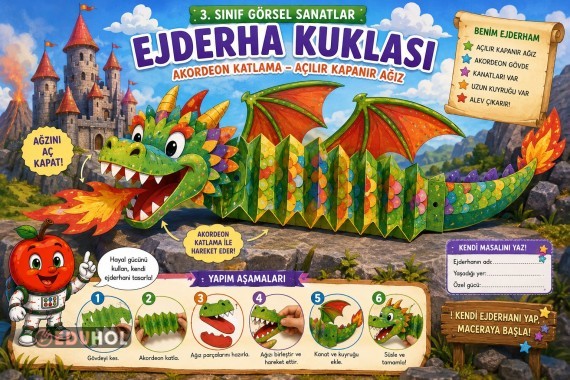 🐉✨ 3. Sınıf Görsel Sanatlar – Ejderha Kuklası Etkinliği!