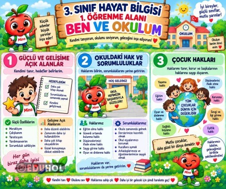 3. Sınıf Hayat Bilgisi – 1. Öğrenme Alanı: Ben ve Okulum  posteri