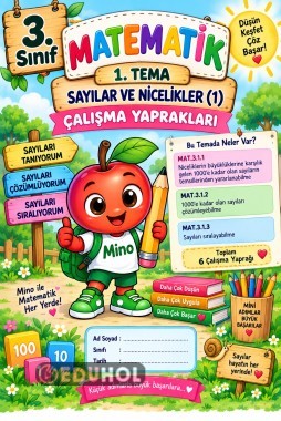 📚 3. Sınıf Matematik – 1. Tema: Sayılar ve Nicelikler (1)  çalışma yaprakları