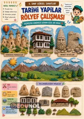 🎨🏛️ 4. Sınıf Görsel Sanatlar – Tarihi Yapılar Rölyef Çalışması