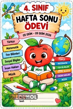 📚✨ 4. SINIF HAFTASONU ÖDEVİ 📅 05–09 Ekim 2026