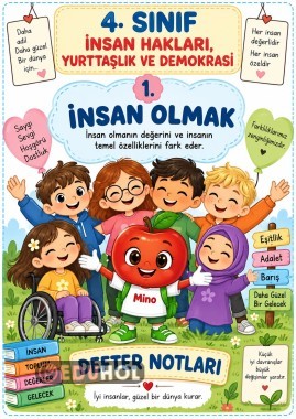 👥 4. Sınıf İnsan Hakları, Yurttaşlık ve Demokrasi – Defter Notları 🌿 1. Ünite: İnsan Olmak