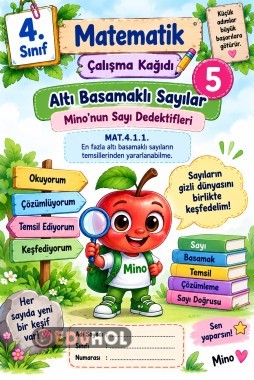 🍎 4. Sınıf Matematik – Çalışma Kağıdı  Altı Basamaklı Sayılar |