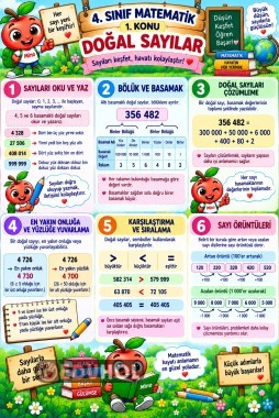 📚 4. Sınıf Matematik – Doğal Sayılar Pano Posteri