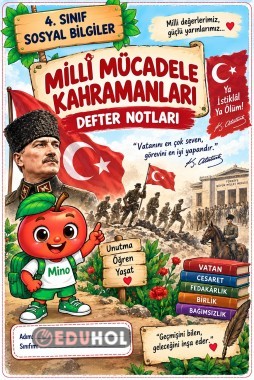 🇹🇷 4. Sınıf Sosyal Bilgiler – Millî Mücadele Kahramanları 📚 Defter Notları