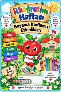 🎨📚 İlköğretim Haftası Boyama Kodlama Etkinlikleri 🍎📚✨