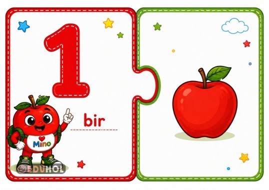 🔢🍎 Mino ile Sayı Kartları (1–10) Hazır! 🍎🔢