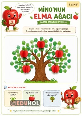🍎🌳 Mino’nun Elma Ağacı – Görsel Sanatlar Etkinliği 🎨✋