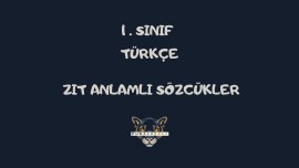 TÜRKÇE-ZIT ANLAMLI SÖZCÜKLER-ETKİNLİK-1