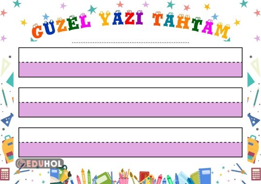 Güzel Yazı Yaz-Sil Şablonu