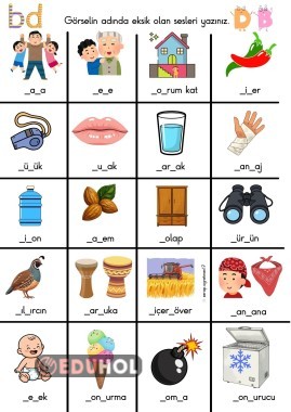 b-d SESLERİ OLAN BOŞLUK TAMAMLAMA