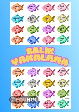 B sesi olta ile balık yakalayıp okuma etkinliği