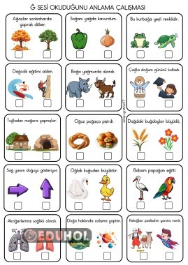 Ğ KISA CÜMLELER OKUDUĞUNU ANLA-İŞARETLE