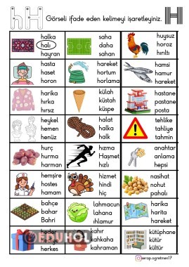 H GÖRSELE UYGUN KELİME SEÇME