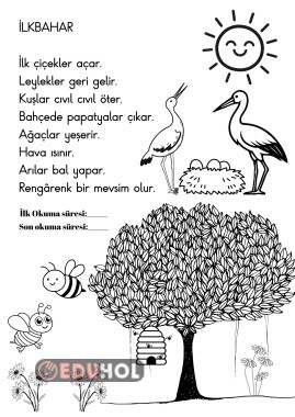 İLKBAHAR AKROSTİŞ-SÜRELİ OKUMA BOYAMA