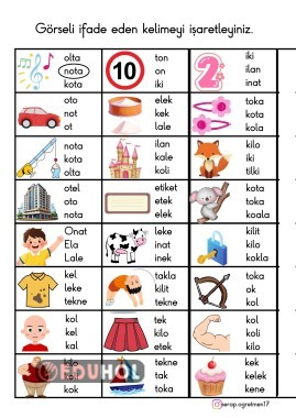 K GÖRSELİ İFADE EDEN KELİME SEÇME
