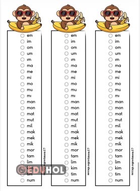 M SESİ 2-3 SESLİ HECELERİ OKUMA KONTROL
