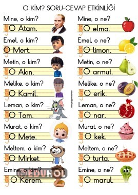 M sesi ile o kim o ne soru etkinliği