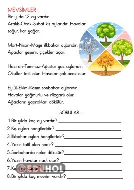 MEVSİMLER OKUMA ANLAMA METNİ