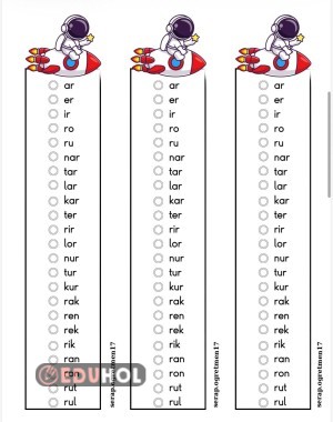 R 2-3 SESLİ HECE OKUMA KONTROL ÇİZELGESİ