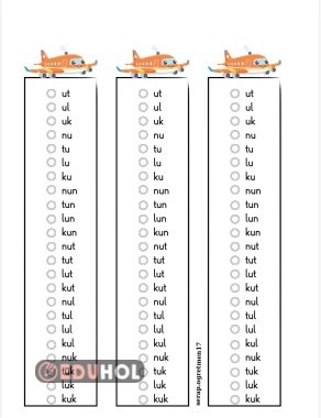 U 2-3 SESLİ HECE KONTROL ÇİZELGESİ